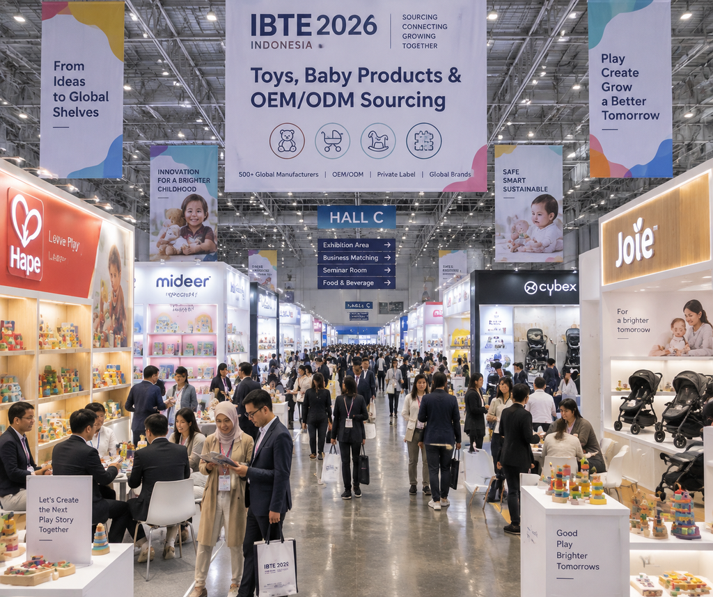 Suasana megah aula pameran IBTE 2026 di JIExpo Kemayoran diikuti 500 perusahaan global.